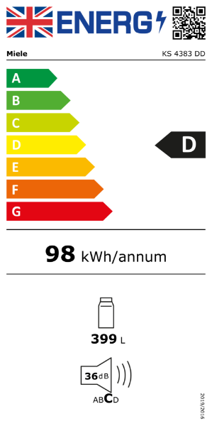 Miele KS 4383 DD Freestanding Fridge with DynaCool and DailyFresh in Silver_energy rating