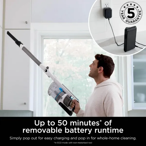 Shark IZ380UKT PowerPro Pet Cordless Stick Vacuum Cleaner - 60 Minutes Run Time - Java Metallic_50 minutes battery runtime