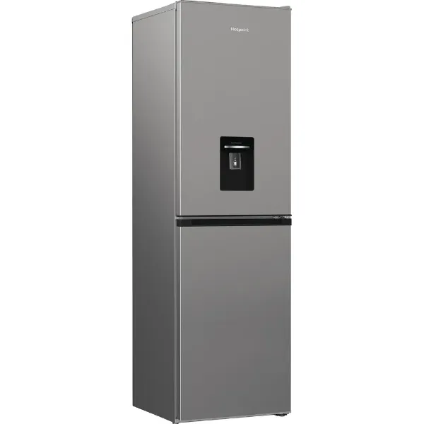 Hotpoint HPKH 1261W S4UK No Frost 50/50 Fridge Freezer With Water Dispenser - Silver _angled view