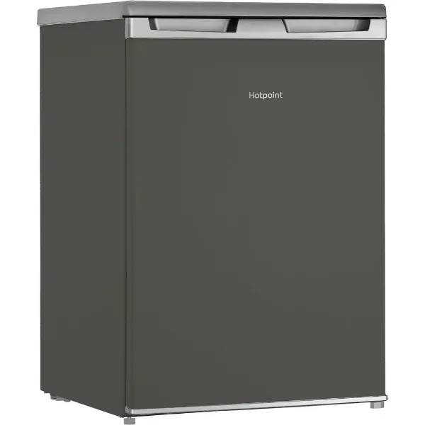 Hotpoint H55R1 112X UK Under Counter Larder Fridge - Silver  _angled view