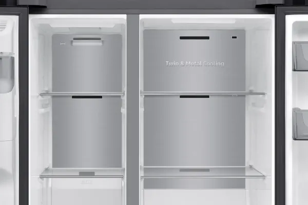 Samsung RS70F66KCFEU 91cm Side by Side American Fridge Freezer - Black_twin and metal cooling