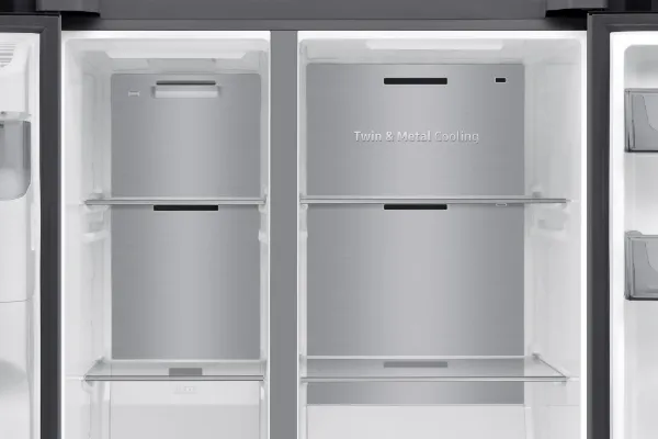 Samsung RS70F66KCTEU 91cm Side by Side American Fridge Freezer - Silver_twin and metal cooling