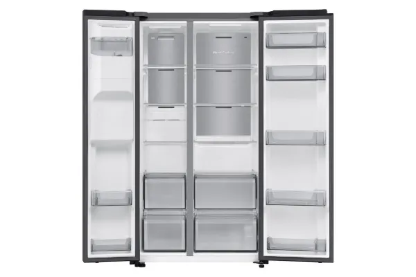 Samsung RS70F64KEFEU 91cm Side by Side American Fridge Freezer - Black_interior empty