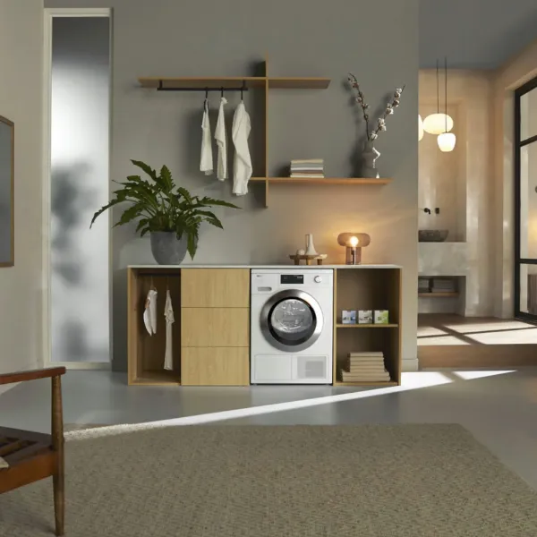 Miele TEH785 WP 9kg Heat Pump Tumble Dryer - White_room view