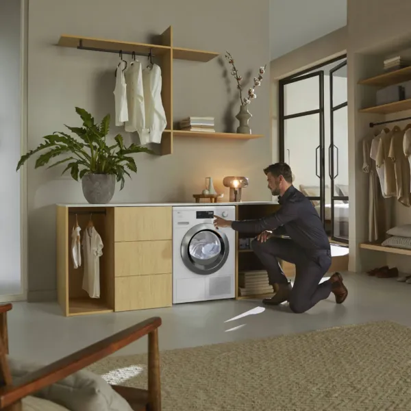 Miele TEH785 WP 9kg Heat Pump Tumble Dryer - White_in use