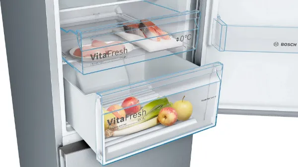 Bosch KGN392LEBG 60cm 70/30 Total No Frost Fridge Freezer - Stainless Steel Look_drawers