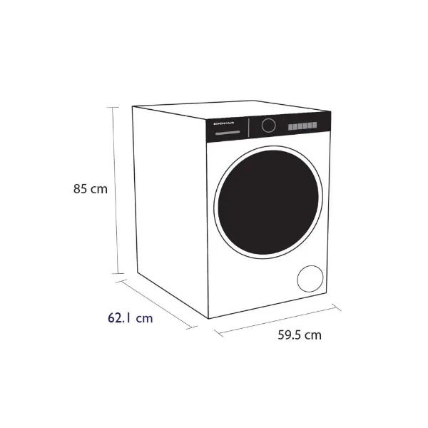 Schonhaus TDSHF018A3W 8kg Heat Pump Tumble Dryer - White_dimensions