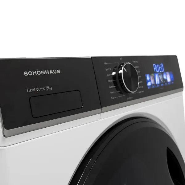 Schonhaus TDSHF018A3W 8kg Heat Pump Tumble Dryer - White_controls