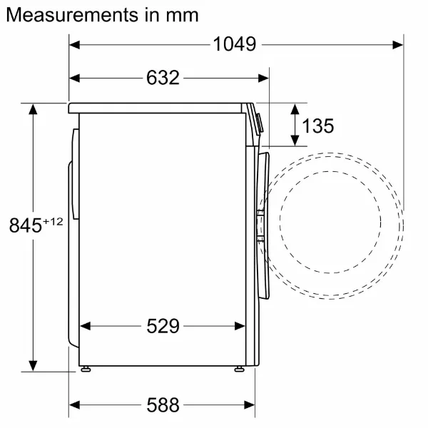 Bosch WGG254F1GB 10kg 1400 Spin Washing Machine - White_measurements