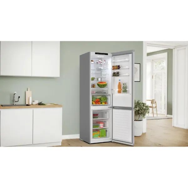 Bosch KGN392LAGG 60cm 60/40 Total No Frost Fridge Freezer - Stainless Steel Look_open door