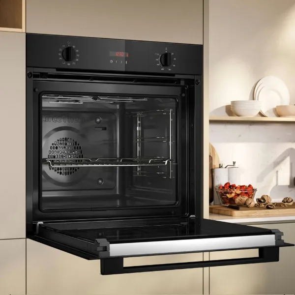 Neff B2DCG7AK3B 59.4cm Built In Electric Single Oven - Black_door open