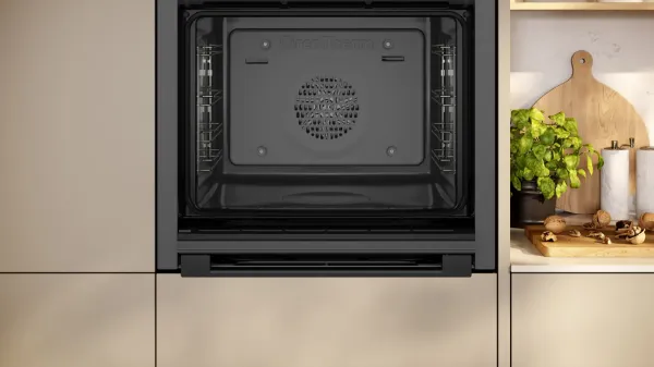 Neff B3ACE4AG3B 59.4cm Built In Electric Single Oven - Graphite Grey_open door