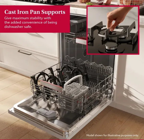 Neff T27PIQ4S0 75cm Gas Hob in Tempered Glass and Black_cast iron pan supports