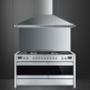 Smeg A5-81 150cm Opera Dual Fuel Range Cooker in Stainless Steel _ Front with hood view blue