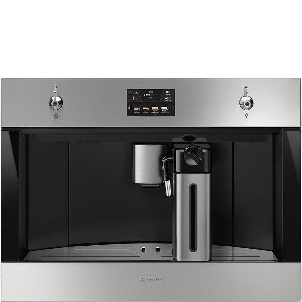Smeg CMS4303X 45cm Classic Fully Automatic Coffee Machine in Stainless Steel _ front view