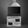 Smeg TR4110X-1 110cm Victoria Dual Fuel Range Cooker Stainless Steel with hood
