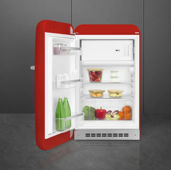 Smeg FAB10LRD6 55cm 50s Style Fridge Freezer Minibar Left Hand Hinge In Red_inside