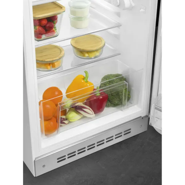Smeg FAB10RWH6 55cm 50s Style Fridge Freezer Minibar Right Hand Hinge In White_inside