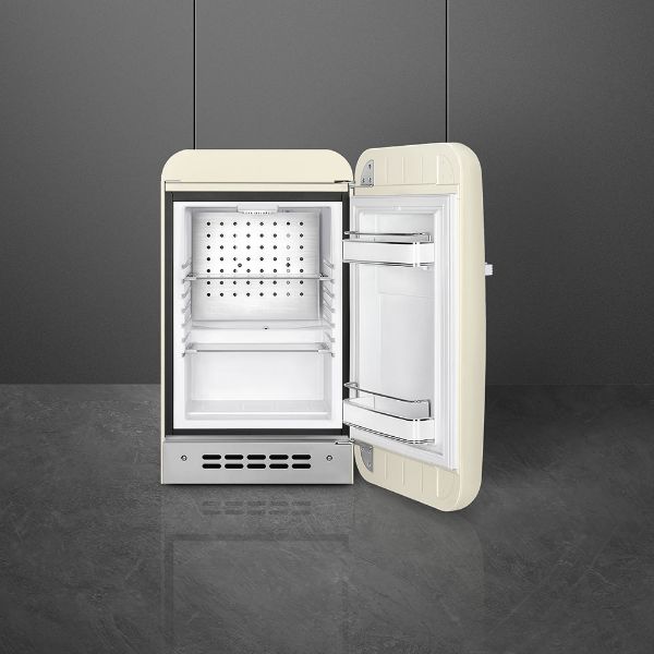 Smeg FAB5RCR6 40cm 50s Style Minibar Right Hand Hinge In Cream_open