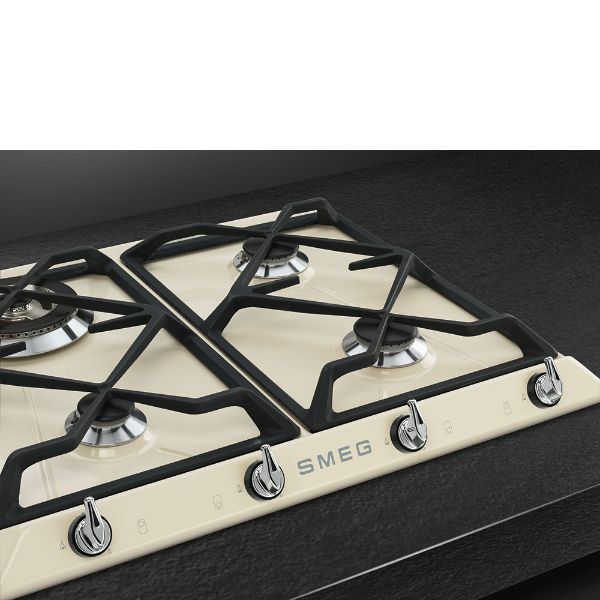 Smeg SR964PGH 60cm Victoria Gas Hob Cream knobs