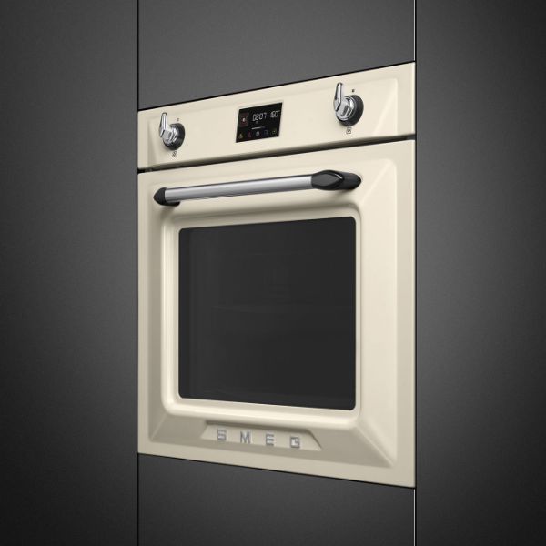 Smeg SOP6902S2PP 60cm Victoria Pyrolytic SteamOne Single Oven Cream main 2