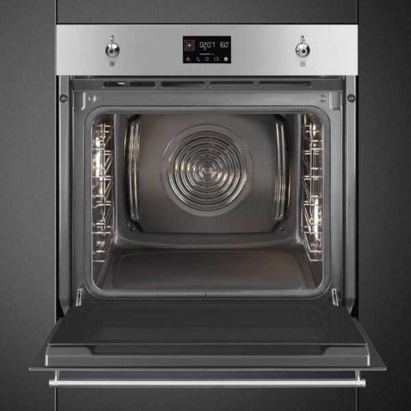 Smeg SOP6302TX 60cm Classic Pyrolytic Single Oven in Stainless Steel open