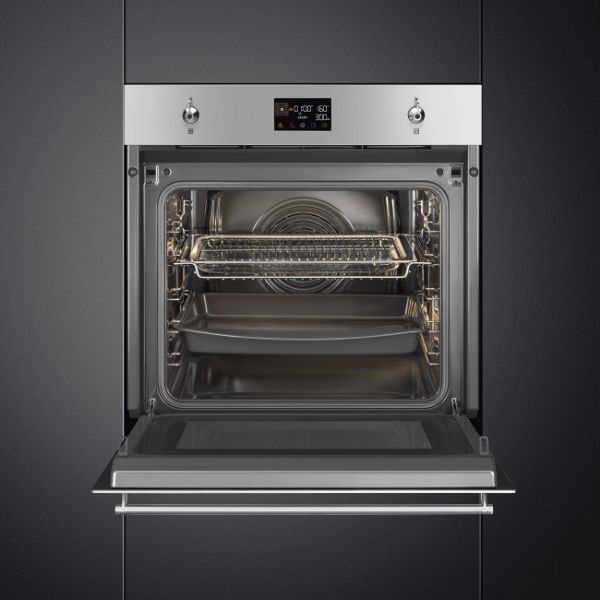Smeg SO6302M2X 60cm Classic SpeedwaveXL Combi Microwave Stainless Steel open