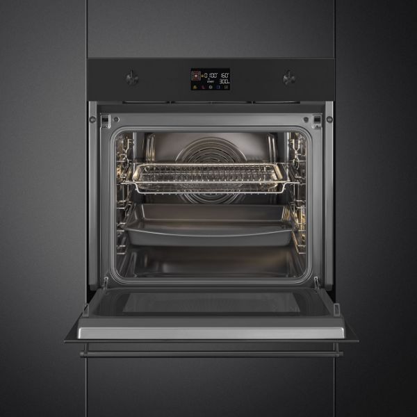 Smeg SO6302M2N 60cm Classic SpeedwaveXL Combi Microwave Matte Black shelves