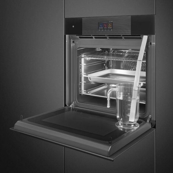 Smeg SO6104APB3 60cm Linea Omnichef Single Oven Midnight Black open