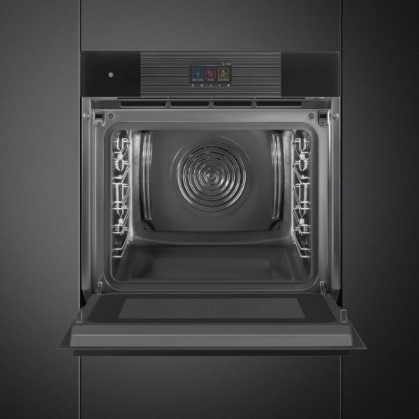 Smeg SO6104APB3 60cm Linea Omnichef Single Oven Midnight Black open