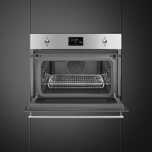 Smeg SO4302M1X 45cm Classic Combi Microwave Stainless Steel interior