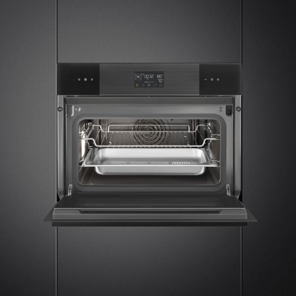 Smeg SO4102S3B3 45cm Linea Steam100 Oven Midnight Black interior 2