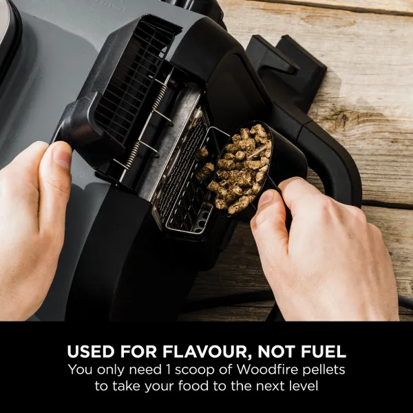 Ninja OG701UKPELKIT Woodfire Electric BBQ Grill & Smoker with Woodfire BBQ Pellets_flavour not fuel