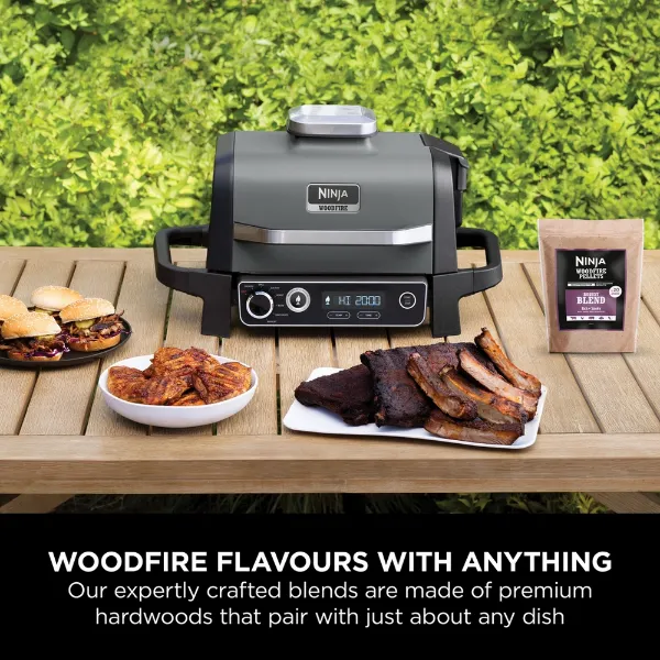 Ninja OG701UKPELKIT Woodfire Electric BBQ Grill & Smoker with Woodfire BBQ Pellets_woodfire flavours
