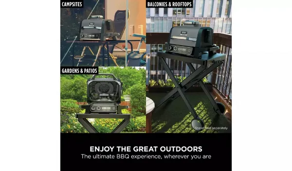 Ninja OG701UKPELKIT Woodfire Electric BBQ Grill & Smoker with Woodfire BBQ Pellets_outdoors