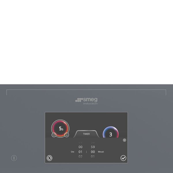 Smeg SIA1963DS 90cm AREA Induction Hob Silver controls