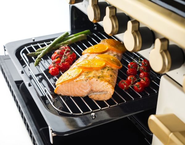 Rangemaster 17881 Deluxe 110 Induction Range Cooker in Heather with Chrome Trim - ESDLB110EIPHTH/CM1_grill