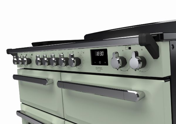 Rangemaster 15306 Deluxe 110 Induction Range Cooker in Mint with Chrome Trim - ESDLB110EIPMNT/CM1_controls