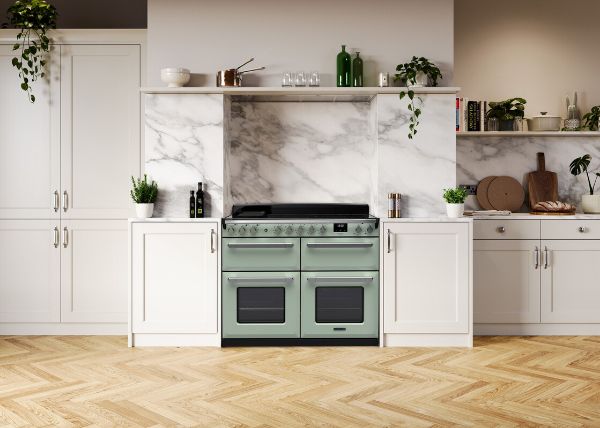 Rangemaster 15306 Deluxe 110 Induction Range Cooker in Mint with Chrome Trim - ESDLB110EIPMNT/CM1_room view