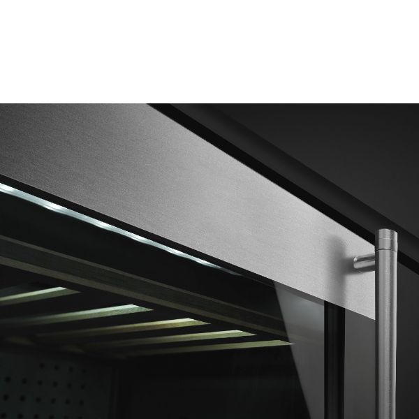 Smeg CVI338LX3 60cm Classic U/C Wine Cooler with Left Hand Hinge in Stainless steel_ front view close up