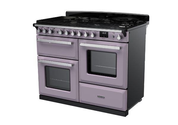 Rangemaster 17863 Estel Deluxe 110 Dual Fuel Range Cooker with Proving Drawer in Heather with Chrome Trim - ESDLO110DFPHTH/CM1_angled
