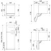 Smeg FAB30LBL5UK 60cm 50s Style Freezer over Fridge Left Hand Hinge In Black_dimensions