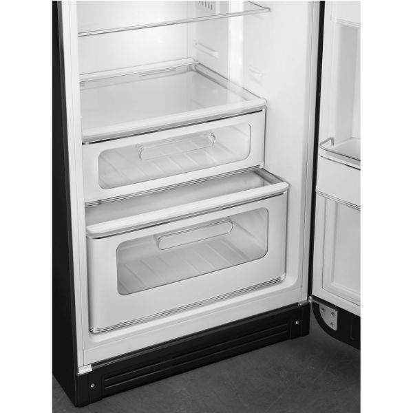 Smeg FAB30RBL5UK 60cm 50s Style Fridge Freezer Right Hand Hinge In Black_insidebottom