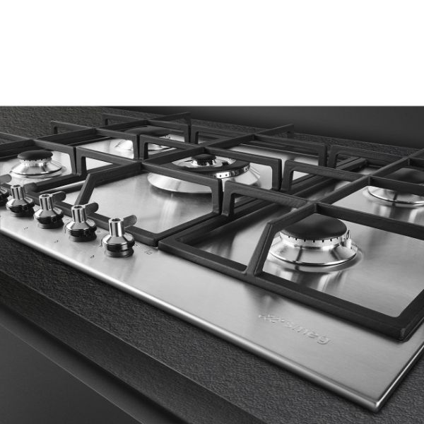 Smeg PX375 73cm Classic Gas Hob Stainless Steel controls