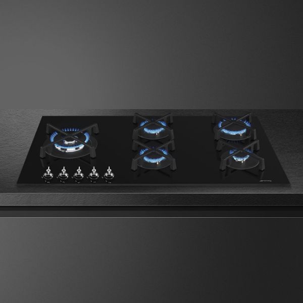 Smeg PV395LN 90cm Classic Gas on Glass on Steel Hob Black on
