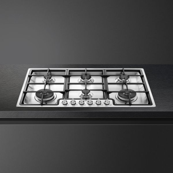 Smeg PGF962 90cm Classic Gas Hob Stainless Steel counter 2