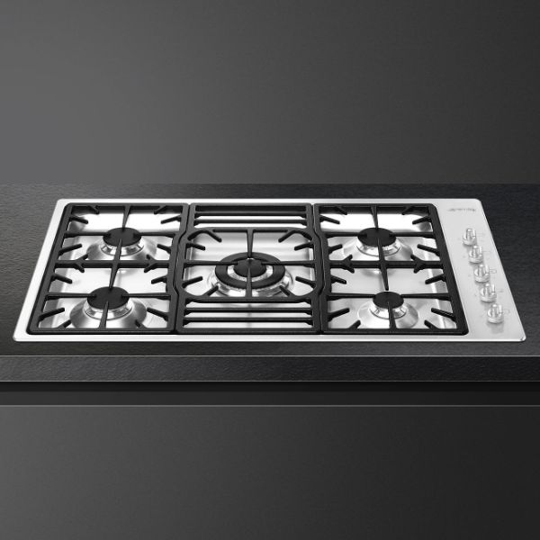Smeg PGF95-4 87cm Classic Gas Hob Stainless Steel counter 2