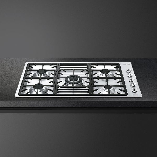 Smeg PGF95-4 87cm Classic Gas Hob Stainless Steel counter 3