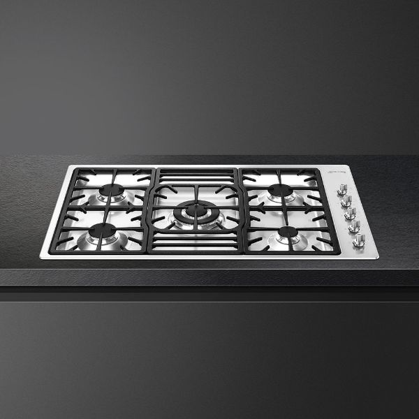 Smeg PGF95-4 87cm Classic Gas Hob Stainless Steel counter