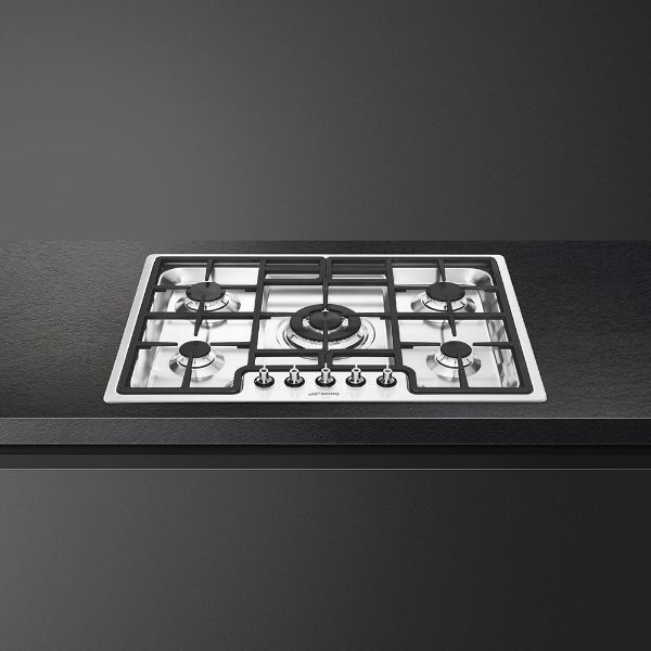 Smeg PGF75-4 72cm Classic Gas Hob Stainless Steel counter 2